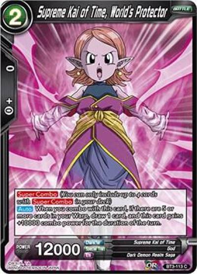 Supreme Kai of Time Worlds Protector BT3-113 Cross Worlds Dragonball Super card