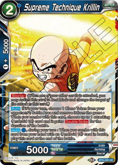 Supreme Technique Krillin BT8-030 Malicious Machinations Dragonball Super card