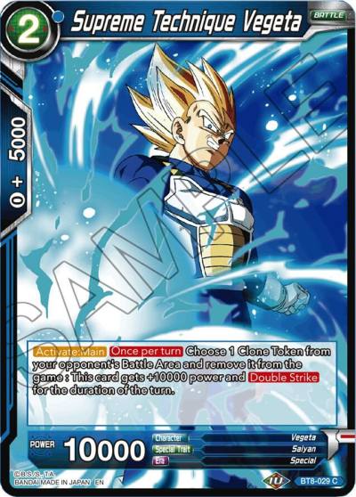 Supreme Technique Vegeta BT8-029 Malicious Machinations Dragonball Super card