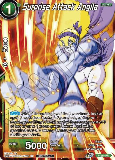 Surprise Attack Angila Unison Warrior Series Tournament Pack Vol3 P-280 Tournament Promotion Cards Dragonball Super card
