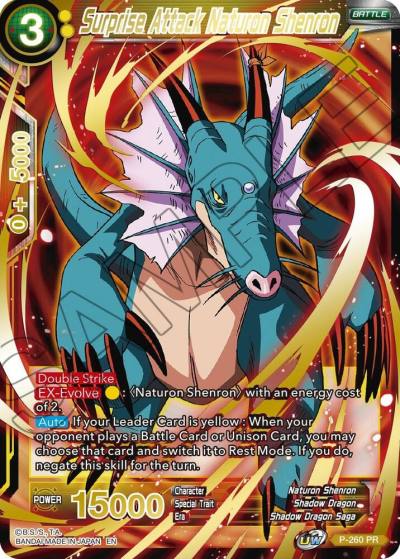 Surprise Attack Naturon Shenron Gold Stamped P-260 Mythic Booster Dragonball Super card
