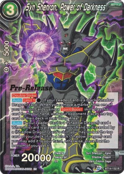 Syn Shenron Power of Darkness BT14-132 Cross Spirits Pre-Release Cards Dragonball Super card