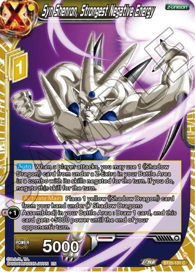 Syn Shenron Strongest Negative Energy BT25-101 Legend of the Dragon Balls Dragonball Super card