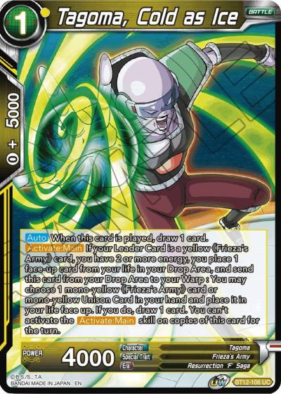 Tagoma Cold as Ice Foil BT12-106 Vicious Rejuvenation Dragonball Super card