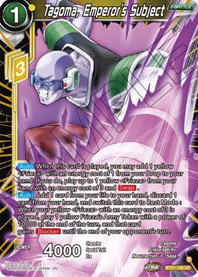 Tagoma Emperors Subject BT21-106 Wild Resurgence Dragonball Super card