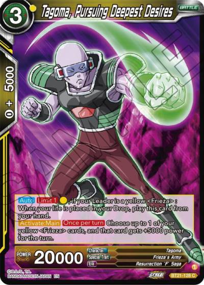 Tagoma Pursuing Deepest Desires Foil BT21-128 Wild Resurgence Dragonball Super card