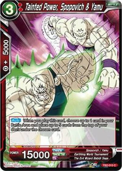 Tainted Power Spopovich and Yamu TB2-015 World Martial Arts Tournament Dragonball Super card