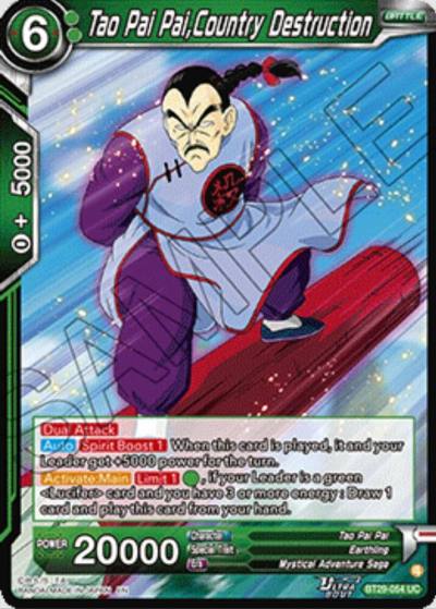 Tao Pai Pai Country Destruction BT29-054 Fearsome Rivals Dragonball Super card