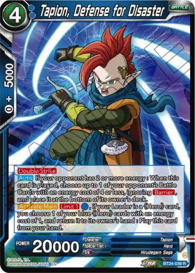 Tapion Defense for Disaster Foil BT24-039 Beyond Generations Dragonball Super card