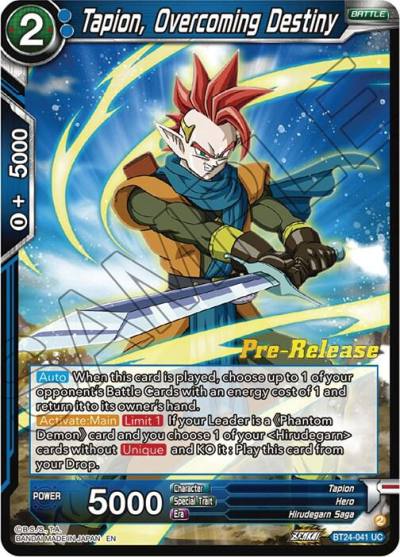 Tapion Overcoming Destiny BT24-041 Beyond Generations Pre-Release Cards Dragonball Super card