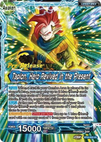 Tapion Tapion Hero Revived in the Present BT24-025 Beyond Generations Pre-Release Cards Dragonball Super card