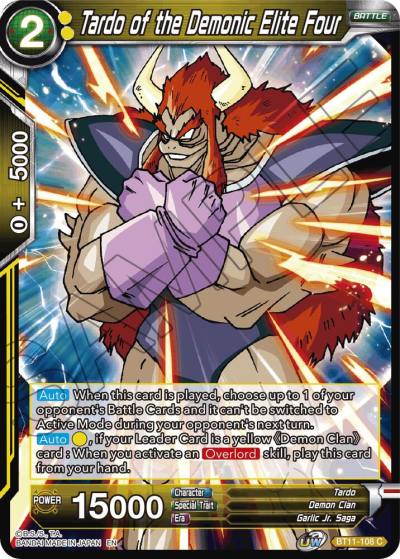 Tardo of the Demonic Elite Four BT11-108 Vermilion Bloodline Dragonball Super card
