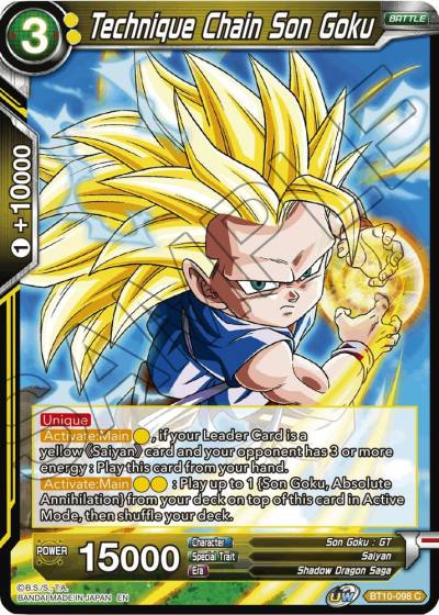Technique Chain Son Goku BT10-098 Rise of the Unison Warrior Dragonball Super card