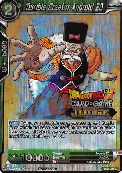 Terrible Creator Android 20 BT2-093 Judge Promotion Cards Dragonball Super card