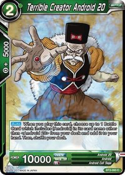 Terrible Creator Android 20 BT2-093 Union Force Dragonball Super card