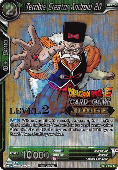 Terrible Creator Android 20 Level 2 BT2-093 Judge Promotion Cards Dragonball Super card