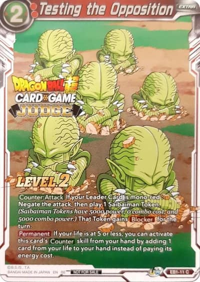 Testing the Opposition Level 2 Judge EB1-11 Tournament Promotion Cards Dragonball Super card