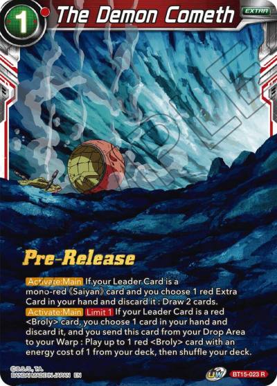 The Demon Cometh BT15-023 Saiyan Showdown Pre-Release Cards Dragonball Super card