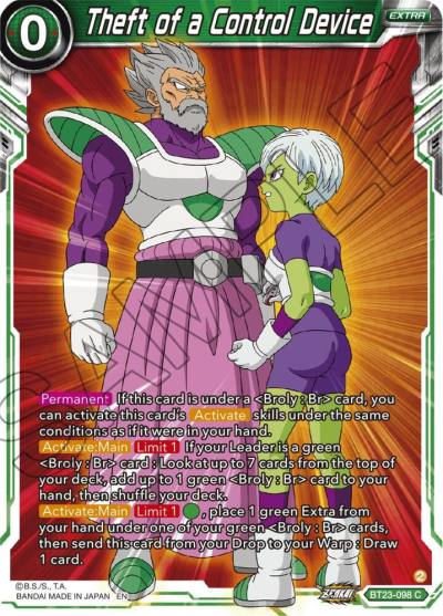 Theft of a Control Device BT23-098 Perfect Combination Dragonball Super card