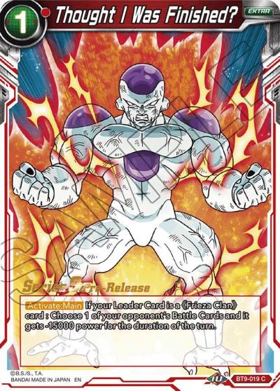 Thought I Was Finished BT9-019 Universal Onslaught Pre-Release Cards Dragonball Super card