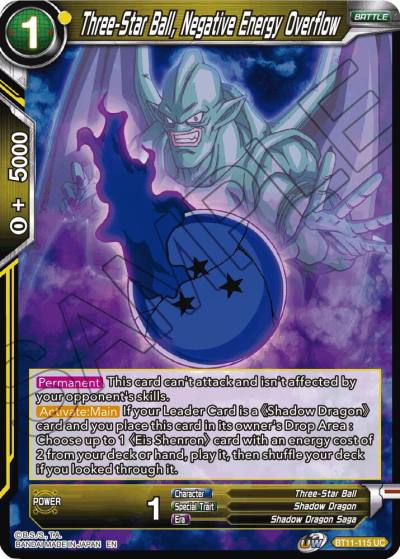 Three Star Ball Negative Energy Overflow BT11-115 Vermilion Bloodline Dragonball Super card
