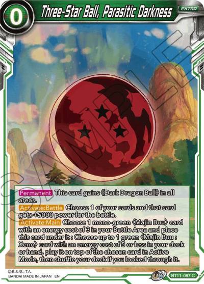 Three Star Ball Parasitic Darkness Foil BT11-087 Vermilion Bloodline Dragonball Super card