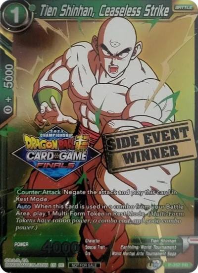 Tien Shinhan Ceaseless Strike Championship 2021 Vault Set Side Event Winner P-357 Promotion Cards Dragonball Super card