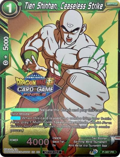 Tien Shinhan Ceaseless Strike Championship Pack 2021 Vault Set P-357 Promotion Cards Dragonball Super card