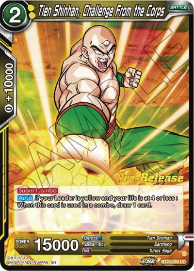 Tien Shinhan Challenge From the Corps BT24-094 Beyond Generations Pre-Release Cards Dragonball Super card