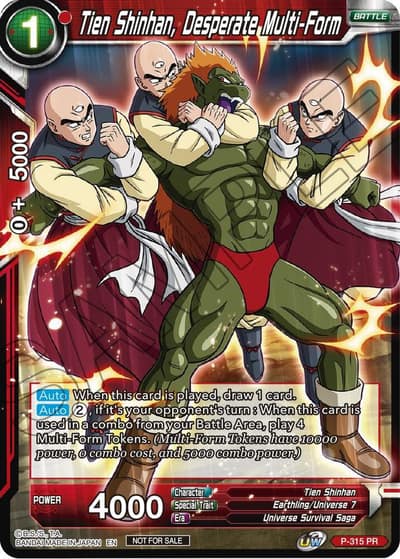Tien Shinhan Desperate Multi Form P-315 Tournament Promotion Cards Dragonball Super card