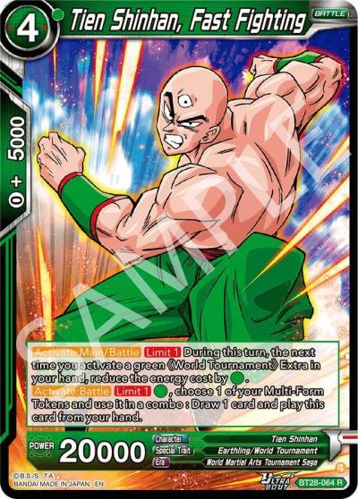 Tien Shinhan Fast Fighting BT28-064 Prismatic Clash Dragonball Super card