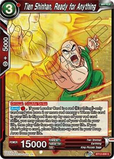 Tien Shinhan Ready for Anything BT12-009 Vicious Rejuvenation Dragonball Super card