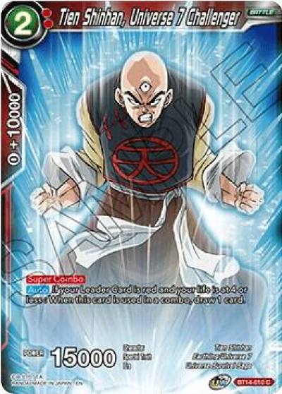 Tien Shinhan Universe 7 Challenger BT14-010 Cross Spirits Dragonball Super card