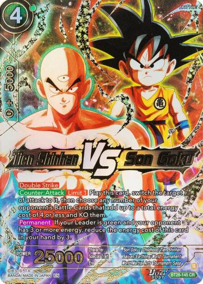 Tien Shinhan VS Son Goku BT28-145 Prismatic Clash Dragonball Super card