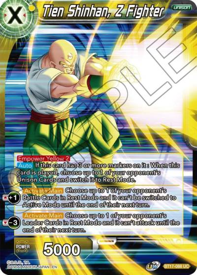 Tien Shinhan Z Fighter BT17-088 Ultimate Squad Dragonball Super card