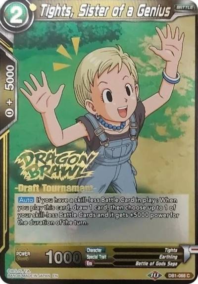 Tights Sister of a Genius Dragon Brawl Draft Tournament Gold Stamped DB1-068 Promotion Cards Dragonball Super card