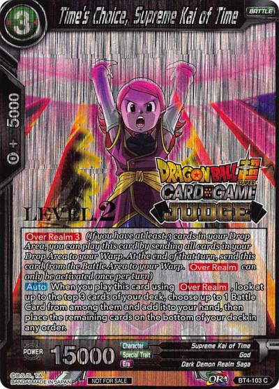 Times Choice Supreme Kai of Time Level 2 BT4-103 Judge Promotion Cards Dragonball Super card