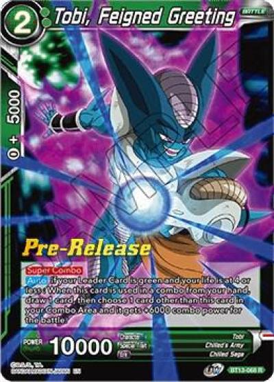 Tobi Feigned Greeting BT13-068 Supreme Rivalry Pre-Release Cards Dragonball Super card