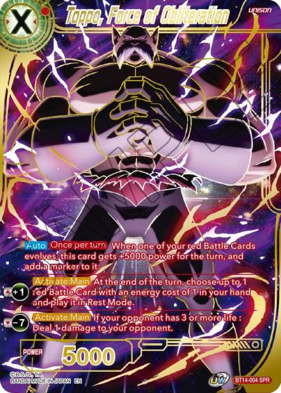 Toppo Force of Obliteration SPR BT14-004 Cross Spirits Dragonball Super card