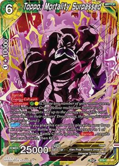 Toppo Mortality Surpassed BT9-120 Universal Onslaught Dragonball Super card
