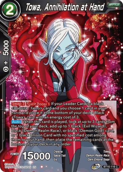 Towa Annihilation at Hand Foil BT16-116 Realm of the Gods Dragonball Super card