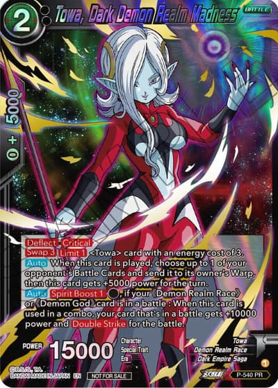 Towa Dark Demon Realm Madness Championship Selection Pack 2023 Vol2 Gold Stamped Shatterfoil P-540 Tournament Promotion Cards Dragonball Super card