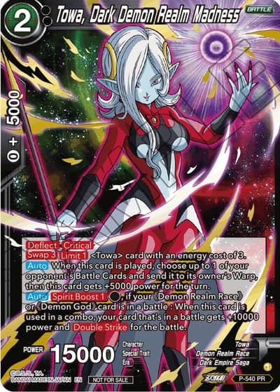 Towa Dark Demon Realm Madness Championship Selection Pack 2023 Vol2 Gold Stamped Silver Foil P-540 Tournament Promotion Cards Dragonball Super card