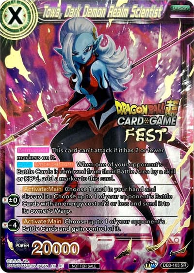 Towa Dark Demon Realm Scientist Card Game Fest 2022 DB3-103 Tournament Promotion Cards Dragonball Super card