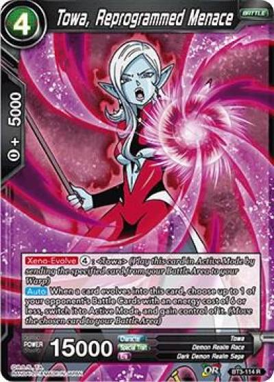Towa Reprogrammed Menace BT3-114 Cross Worlds Dragonball Super card