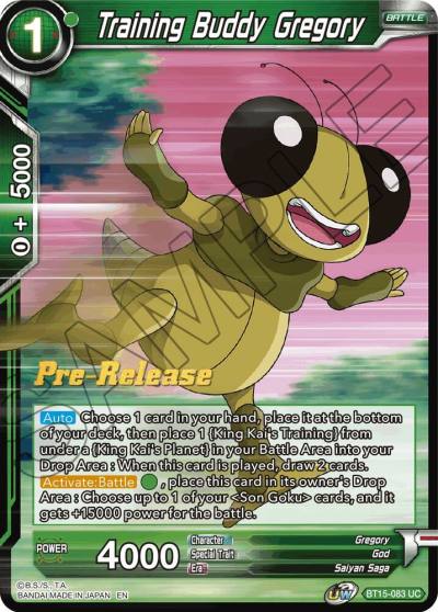Training Buddy Gregory BT15-083 Saiyan Showdown Pre-Release Cards Dragonball Super card