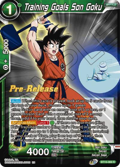 Training Goals Son Goku BT15-069 Saiyan Showdown Pre-Release Cards Dragonball Super card