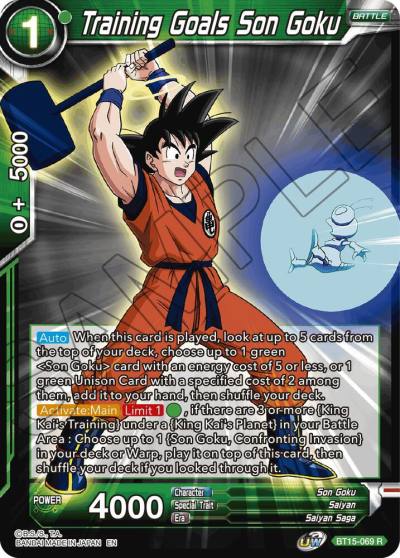 Training Goals Son Goku BT15-069 Saiyan Showdown Dragonball Super card