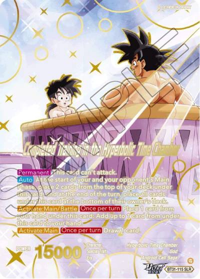 Training in the Hyperbolic Time Chamber Completed Training in the Hyperbolic Time Chamber SLR BT31-115 Impact Beyond Dimensions Dragonball Super card