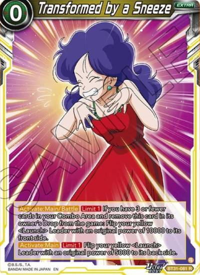 Transformed by a Sneeze BT31-081 Impact Beyond Dimensions Dragonball Super card